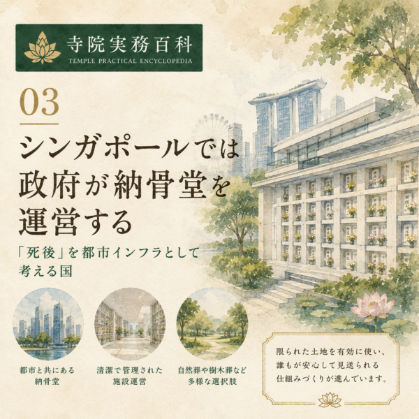 03｜シンガポールでは政府が納骨堂を運営する——「死後」を都市インフラとして考える国